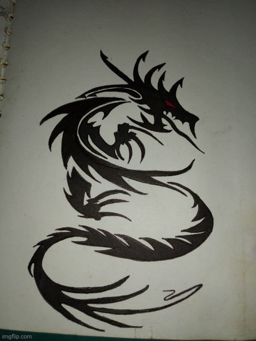 Tribal dragon | image tagged in tribal dragon,drawings | made w/ Imgflip meme maker