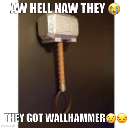 AW HELL NAW THEY 😭; THEY GOT WALLHAMMER😥😔 | made w/ Imgflip meme maker