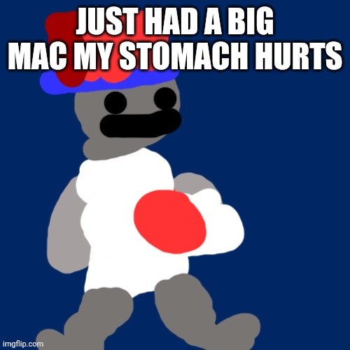 JUST HAD A BIG MAC MY STOMACH HURTS | image tagged in noncencalik | made w/ Imgflip meme maker