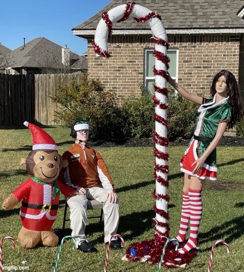Merry Christmas Longhorns Stripper Monkey | image tagged in stripper pole,merry christmas | made w/ Imgflip meme maker