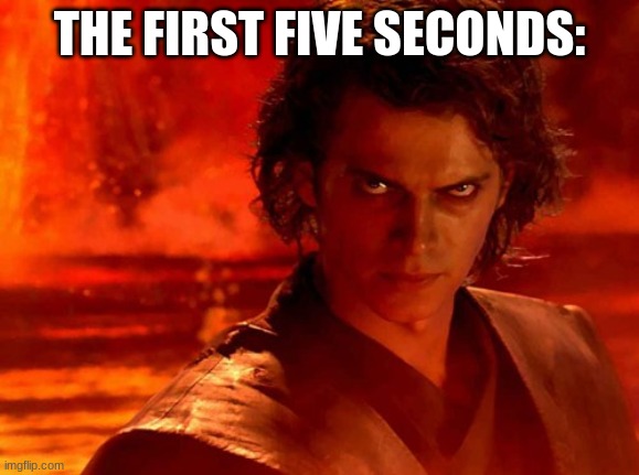 You Underestimate My Power Meme | THE FIRST FIVE SECONDS: | image tagged in memes,you underestimate my power | made w/ Imgflip meme maker