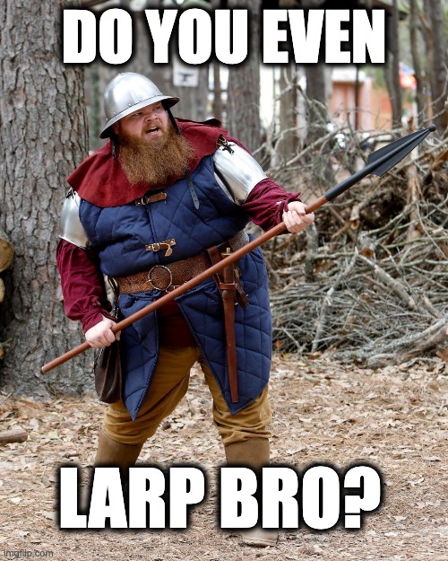 Do you even larp bro? | DO YOU EVEN; LARP BRO? | image tagged in larp | made w/ Imgflip meme maker