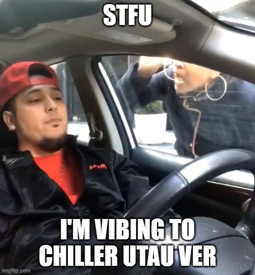 That shit slaps | STFU; I'M VIBING TO CHILLER UTAU VER | image tagged in stfu im listening to | made w/ Imgflip meme maker