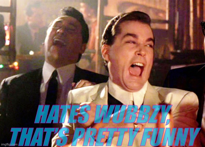 Good Fellas Hilarious Meme | HATES WUBBZY, THAT’S PRETTY FUNNY | image tagged in memes,good fellas hilarious | made w/ Imgflip meme maker