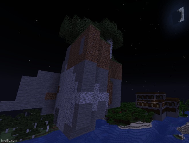 oh cool, a floating island near woodland mansion by an ocean | made w/ Imgflip meme maker