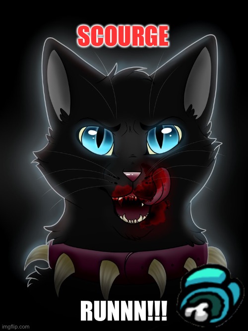 scourge warrior cat  | SCOURGE; RUNNN!!! | image tagged in scourge warrior cat | made w/ Imgflip meme maker