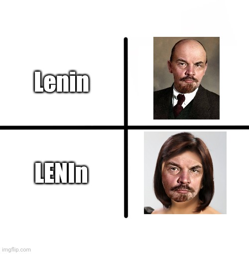 Lenin ≠ Leni | Lenin; LENIn | image tagged in blank starter pack,lenin,leni robredo,politics,soviet union,philippines | made w/ Imgflip meme maker