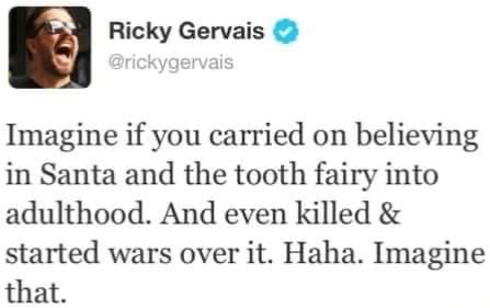 High Quality Ricky Gervais Santa Blank Meme Template