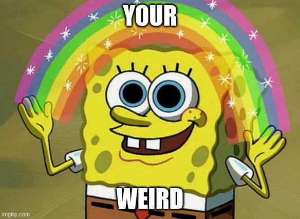 Imagination Spongebob Meme | YOUR; WEIRD | image tagged in memes,imagination spongebob | made w/ Imgflip meme maker