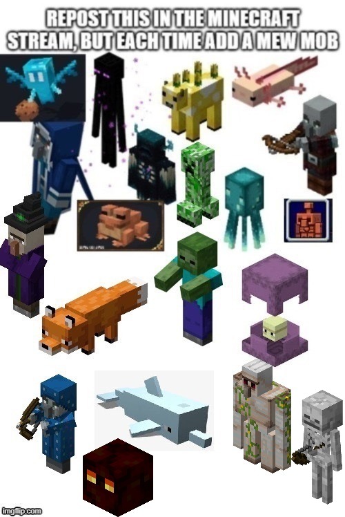 added skele boy | image tagged in repost,minecraft,mob | made w/ Imgflip meme maker