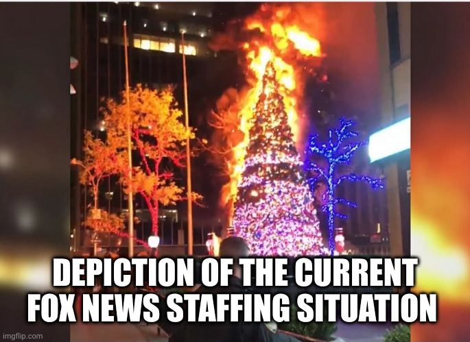 fox news tree | DEPICTION OF THE CURRENT
FOX NEWS STAFFING SITUATION | image tagged in fox news tree | made w/ Imgflip meme maker