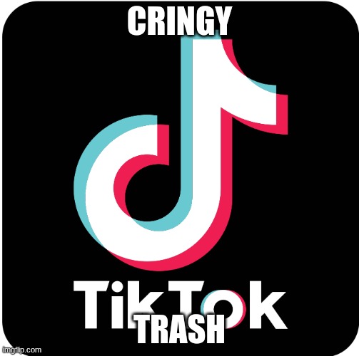 TIKTOK IS CRINGY TRASH! | CRINGY; TRASH | image tagged in tiktok aka trash | made w/ Imgflip meme maker