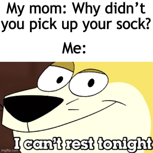 Ok | My mom: Why didn’t you pick up your sock? Me: | made w/ Imgflip meme maker