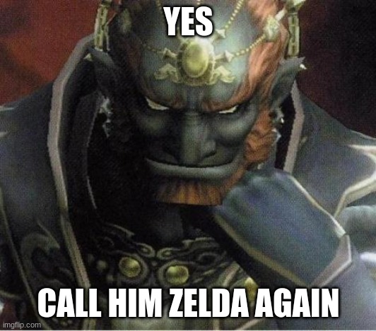 ganondorf | YES CALL HIM ZELDA AGAIN | image tagged in ganondorf | made w/ Imgflip meme maker