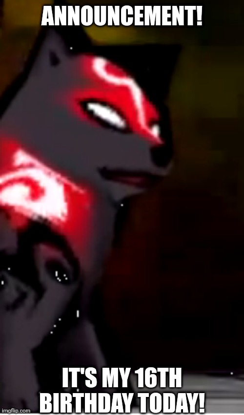 Alternative Fox memer | ANNOUNCEMENT! IT'S MY 16TH BIRTHDAY TODAY! | image tagged in alternative fox memer | made w/ Imgflip meme maker