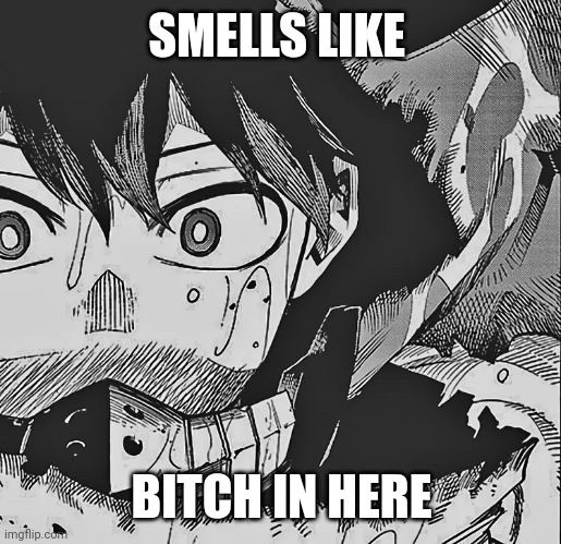 Idk why, but as of lately, I've been losing the drive to come up with good memes | SMELLS LIKE; BITCH IN HERE | image tagged in vigilante deku | made w/ Imgflip meme maker