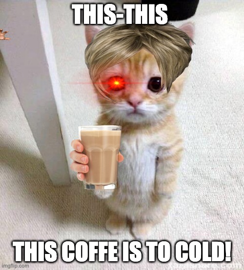 Cute Cat | THIS-THIS; THIS COFFE IS TO COLD! | image tagged in memes,cute cat | made w/ Imgflip meme maker