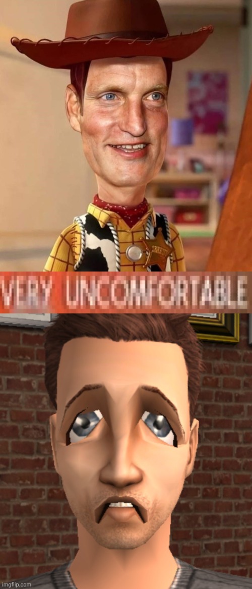 image tagged in im very uncomfortable,woody,toy story | made w/ Imgflip meme maker