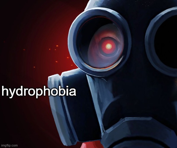 E | hydrophobia | image tagged in pyro custom phobia 2 | made w/ Imgflip meme maker