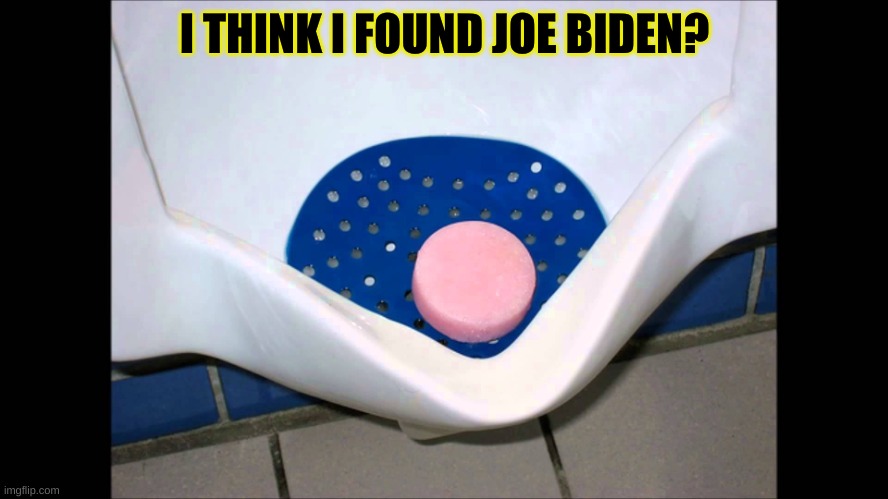 urinal-cake | I THINK I FOUND JOE BIDEN? | image tagged in urinal-cake | made w/ Imgflip meme maker