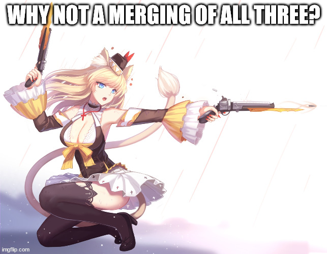 WHY NOT A MERGING OF ALL THREE? | made w/ Imgflip meme maker