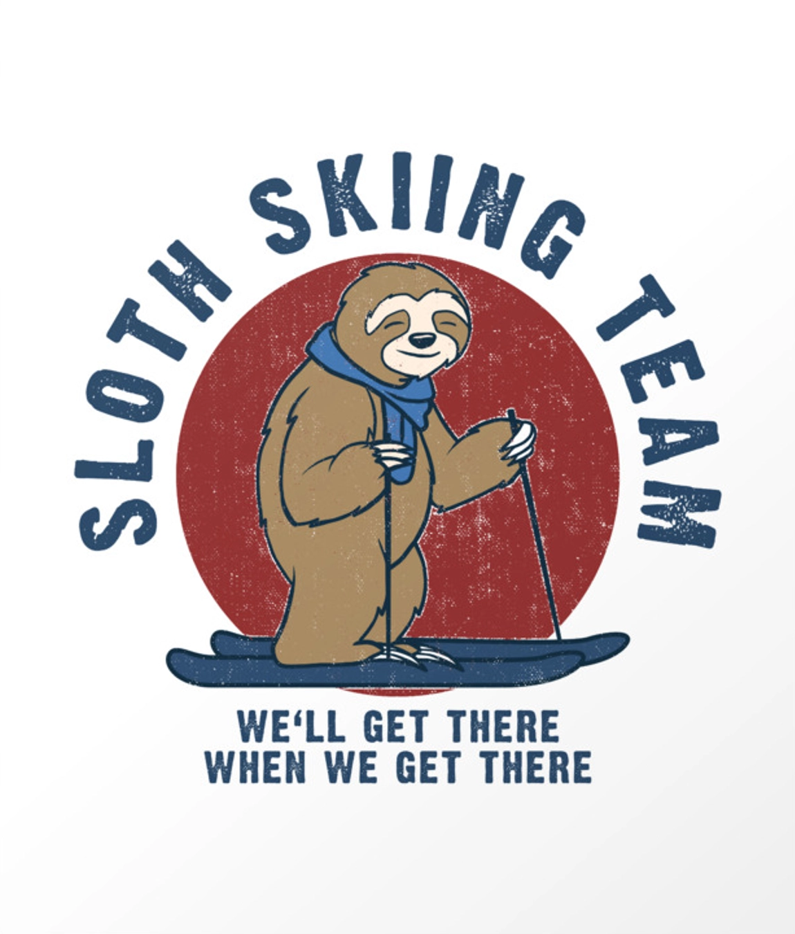 Sloth skiing team Blank Meme Template