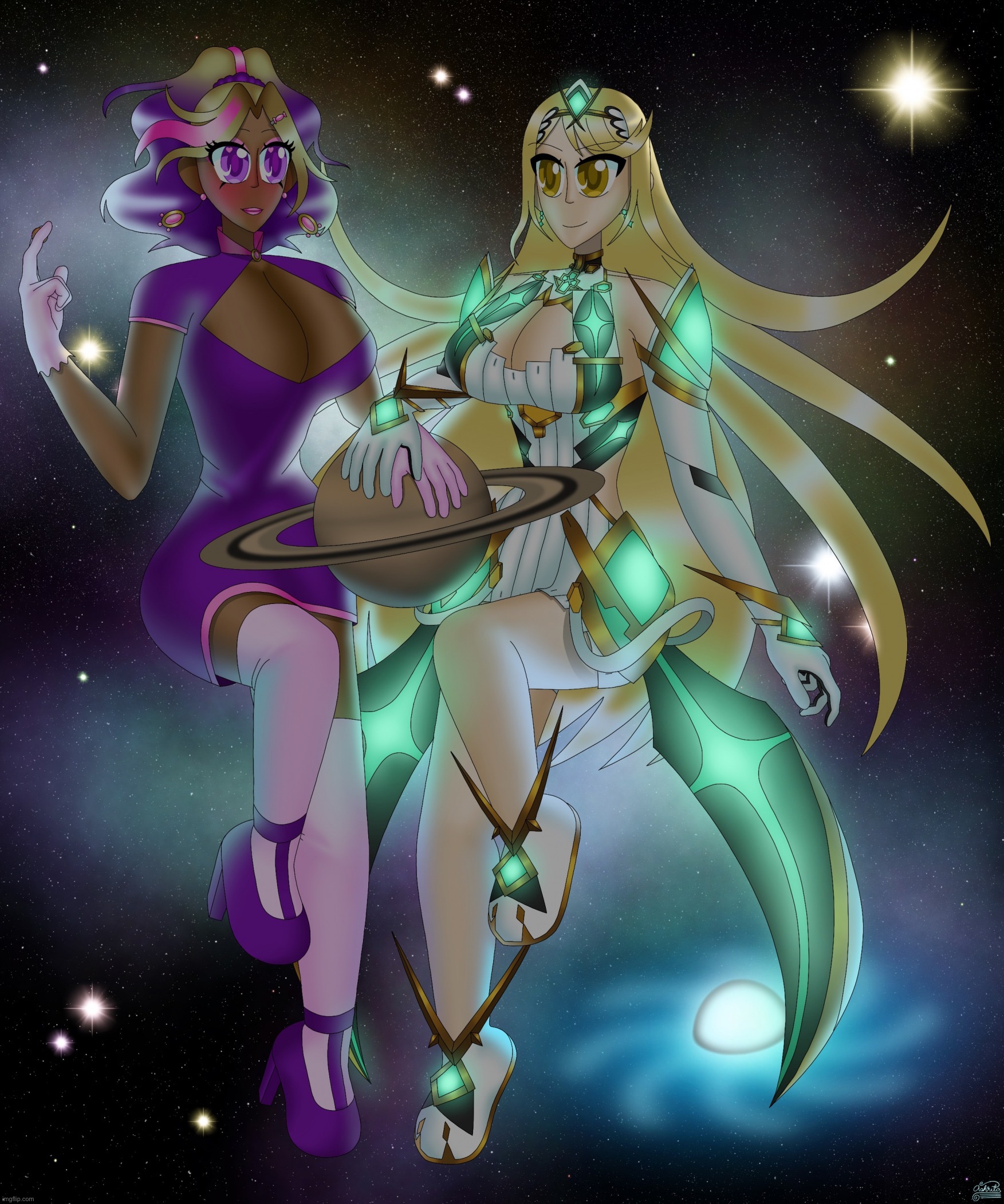 /srs | image tagged in kashiko murasaki and mythra | made w/ Imgflip meme maker