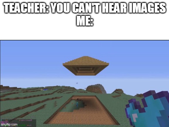 TEACHER: YOU CAN'T HEAR IMAGES
ME: | image tagged in fun | made w/ Imgflip meme maker