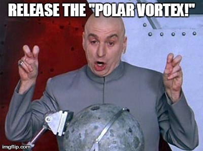Polar Vortex Dr Evil | RELEASE THE "POLAR VORTEX!" | image tagged in dr evil,polar vortex | made w/ Imgflip meme maker