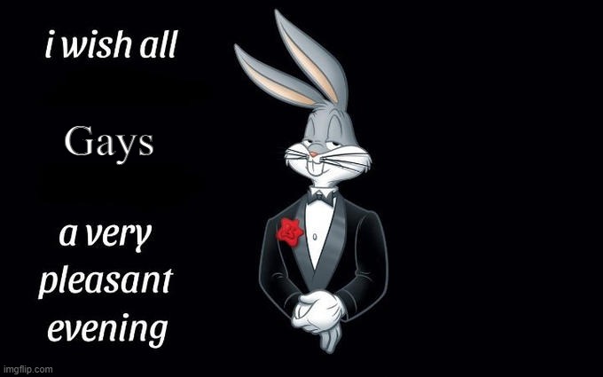 I wish all the X a very pleasant evening | Gays | image tagged in i wish all the x a very pleasant evening | made w/ Imgflip meme maker