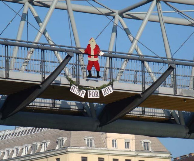 Santa Jump for Joy Blank Meme Template