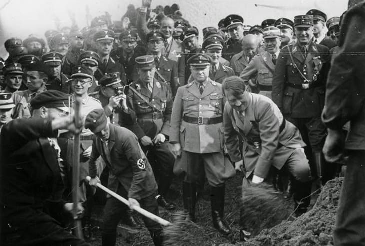 Hitler shoveling dirt Blank Meme Template