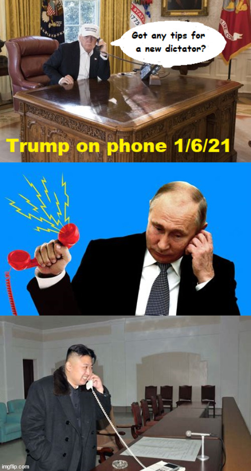 Oval Office Jan 6th 2021 | image tagged in donald trump,vladimir putin,kim jong un,coup | made w/ Imgflip meme maker
