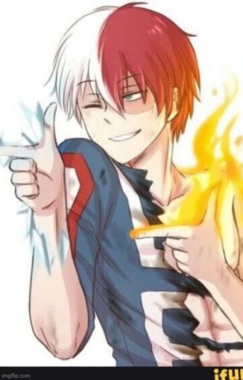 Todoroki finger guns | image tagged in todoroki finger guns | made w/ Imgflip meme maker