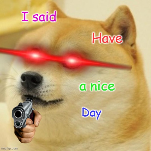 Doge Meme | I said Have a nice Day | image tagged in memes,doge | made w/ Imgflip meme maker