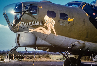 High Quality Queenie B-17 WWII nose art Blank Meme Template