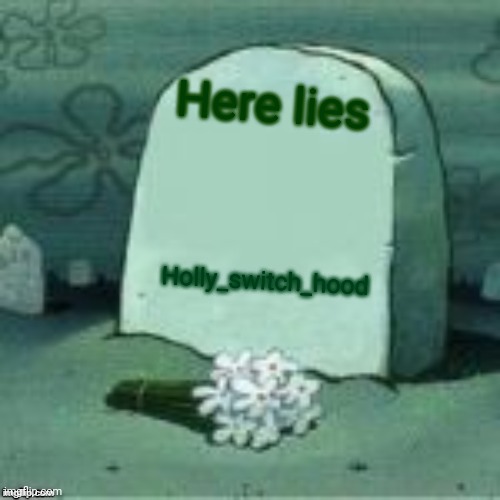 I miss my old account |  Here lies; Holly_switch_hood | image tagged in here lies x | made w/ Imgflip meme maker
