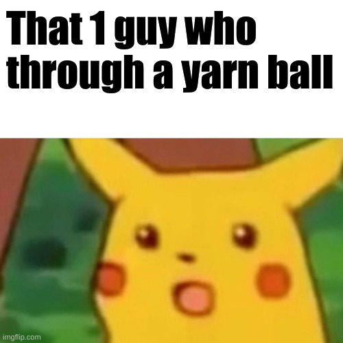 Surprised Pikachu Meme | That 1 guy who through a yarn ball | image tagged in memes,surprised pikachu | made w/ Imgflip meme maker