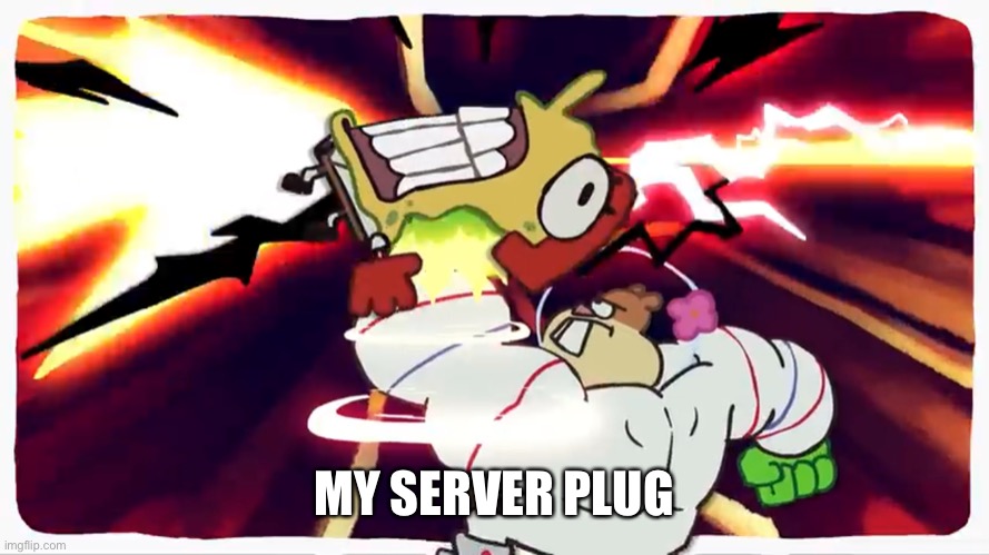 Just trying to get people to fill the empty void of four banned folks | MY SERVER PLUG | image tagged in buff sandy insta kos spongebob | made w/ Imgflip meme maker