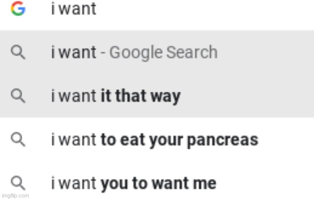 Ah, my favorite "I want" results. | image tagged in google search | made w/ Imgflip meme maker
