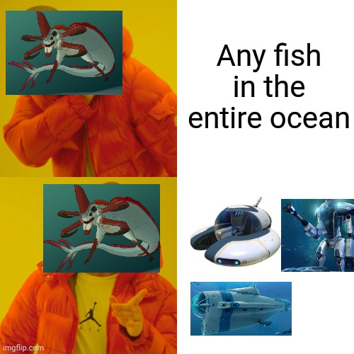 Drake Hotline Bling | Any fish in the entire ocean | image tagged in memes,drake hotline bling | made w/ Imgflip meme maker