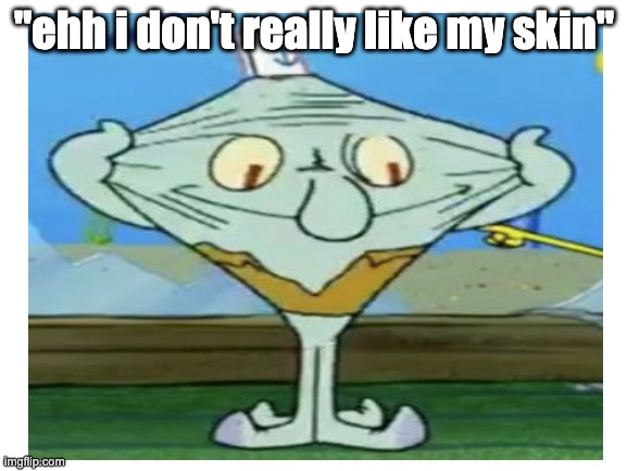 bruh | "ehh i don't really like my skin" | image tagged in funny,bruh moment | made w/ Imgflip meme maker