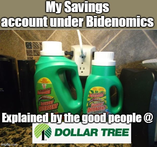 For the 32% that think Empty Helmet is doing a good job with the economy | My Savings account under Bidenomics; Explained by the good people @ | image tagged in memes | made w/ Imgflip meme maker