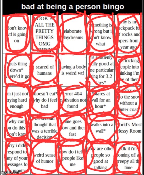 Wow, this digs really deep... | image tagged in bad at being a person bingo | made w/ Imgflip meme maker