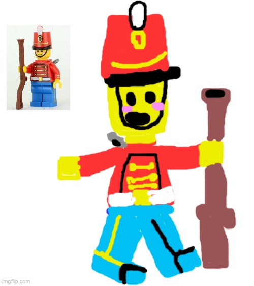 Just made a lego toy soilder | image tagged in blank white template | made w/ Imgflip meme maker