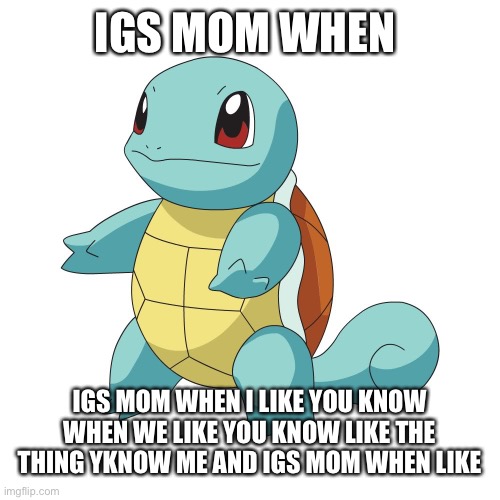 I am now happily married to IGs mom | IGS MOM WHEN; IGS MOM WHEN I LIKE YOU KNOW WHEN WE LIKE YOU KNOW LIKE THE THING YKNOW ME AND IGS MOM WHEN LIKE | image tagged in squirtle | made w/ Imgflip meme maker