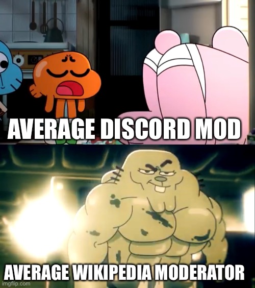 AVERAGE DISCORD MOD; AVERAGE WIKIPEDIA MODERATOR | made w/ Imgflip meme maker