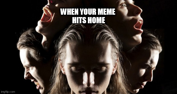 When | WHEN YOUR MEME
 HITS HOME | image tagged in when | made w/ Imgflip meme maker