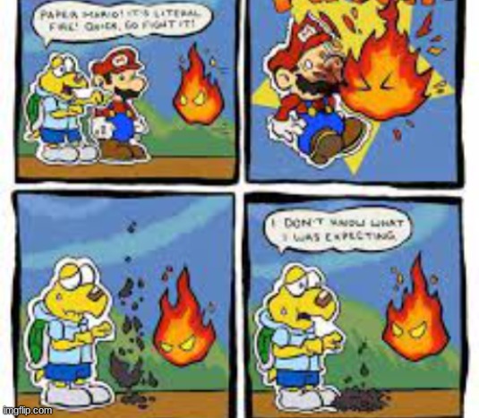 Literal Fire | image tagged in paper mario,comics,comics/cartoons | made w/ Imgflip meme maker