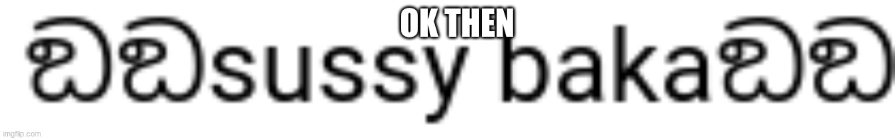 When You Are Have Has Sus Yes | OK THEN | image tagged in i,have,are,stroke,sussy,baka | made w/ Imgflip meme maker